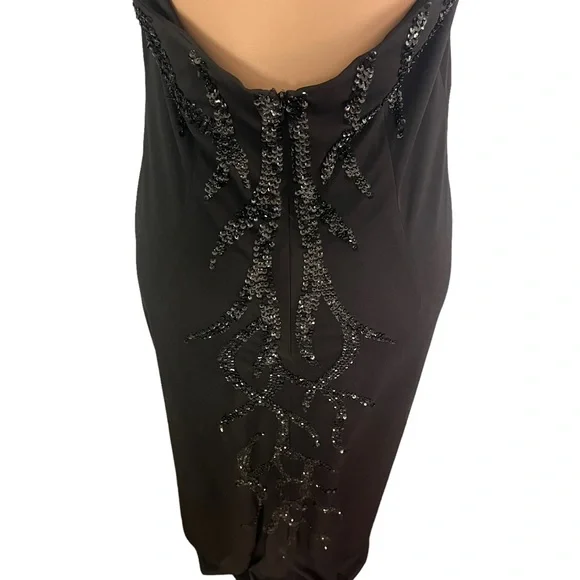Nightway Collections High Neck Black Sequin Gown - Picture 8 of 9